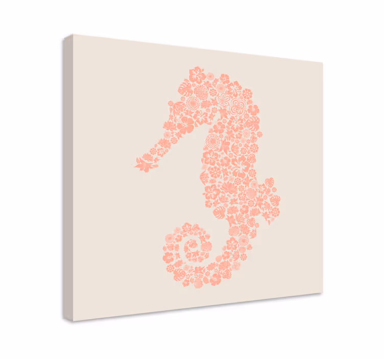 Cuadro infantil caballito de mar rosa - TenVinilo