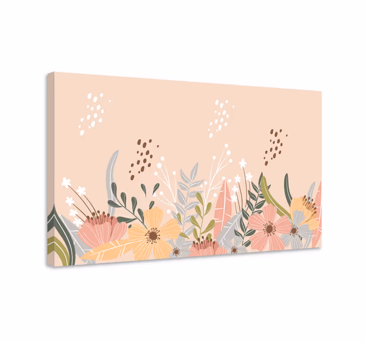 Cuadro de flores diseño floral pastel - TenVinilo