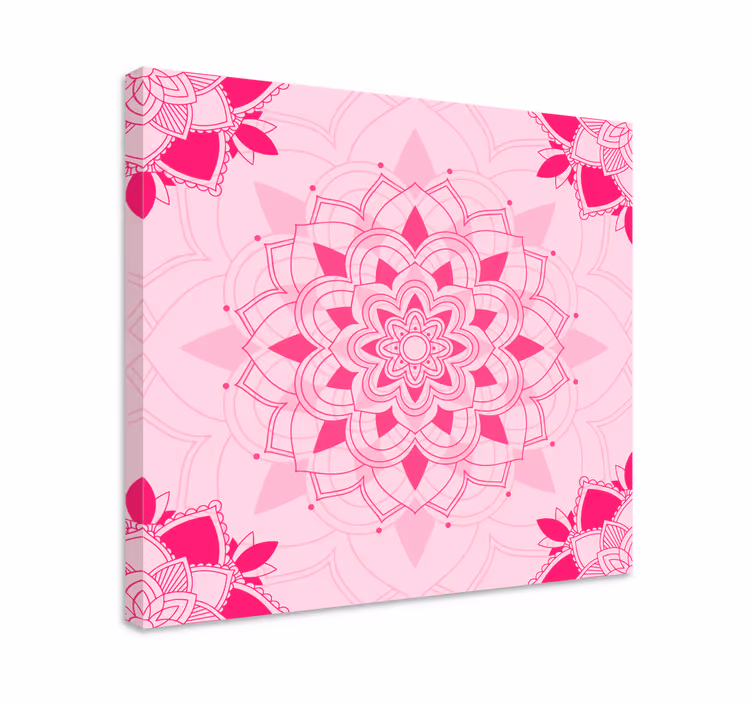 Cuadro mandala Mandala rosa brillante - TenVinilo