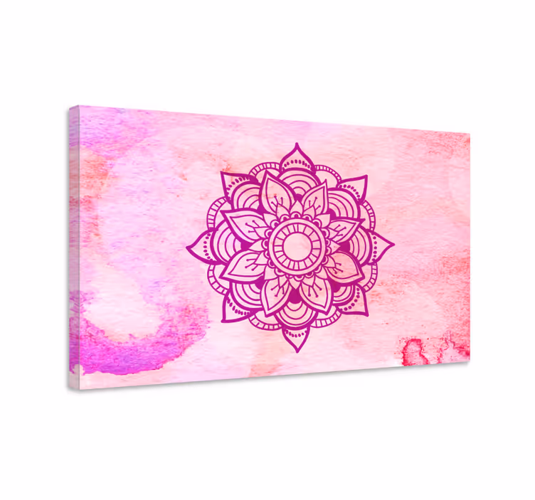 Cuadro mandala Mandala de acuarela rosa - TenVinilo