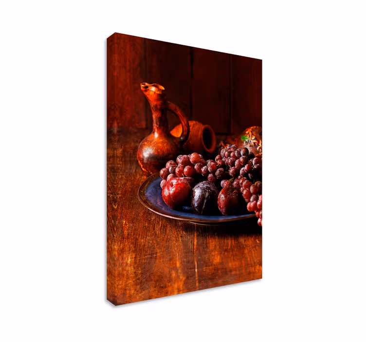 Cuadro bodegones Uvas en una mesa - TenVinilo