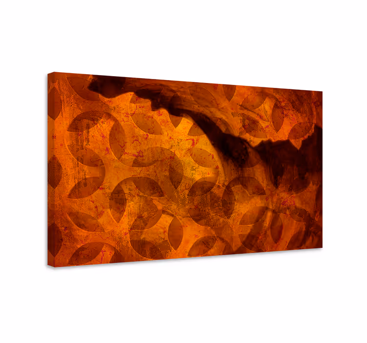 Cuadro geométrico Formas naranjas abstractas - TenVinilo