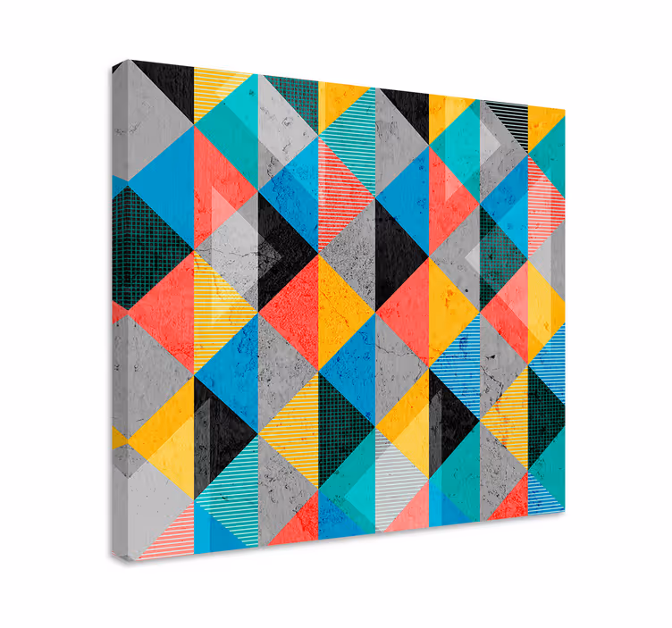 Cuadro geométrico Patrón romboidal y triangular - TenVinilo