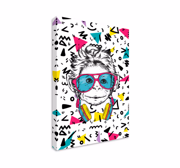 Cuadro juvenil Mono funky - TenVinilo