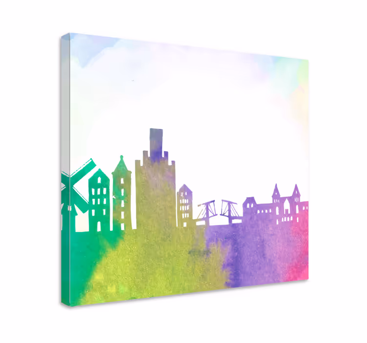 Cuadro ciudades Colorido horizonte de amsterdam - TenVinilo