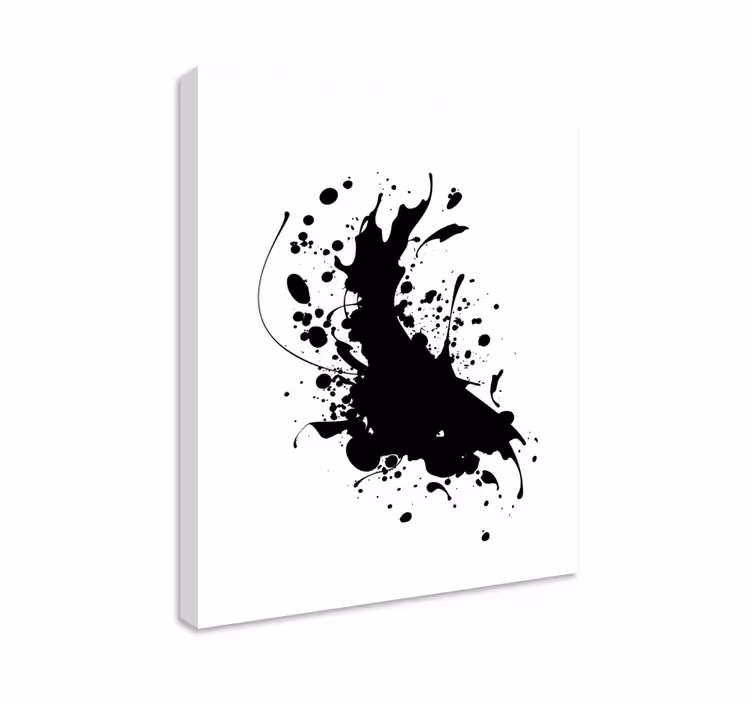Cuadro en arte Salpicadura de tinta negra - TenVinilo