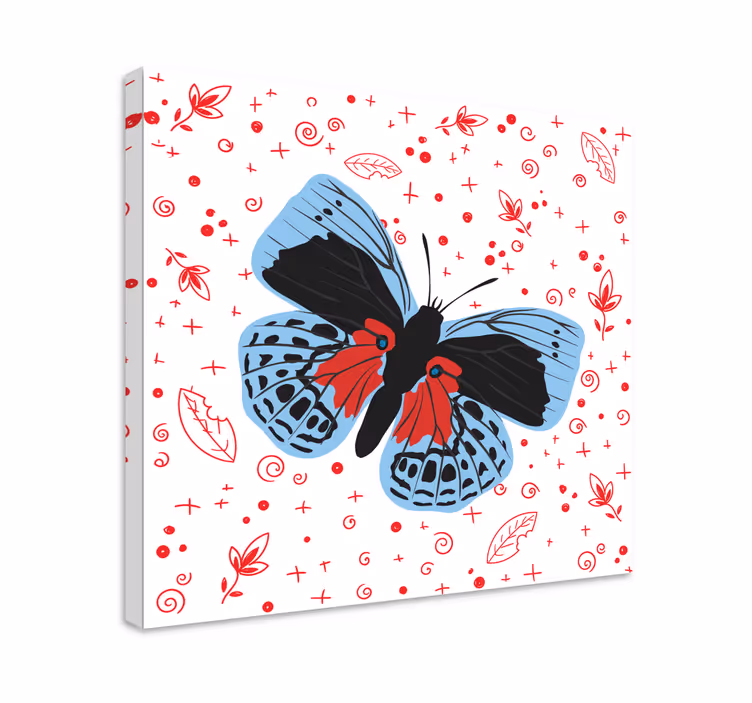 Cuadro mariposas Rojo y verde - TenVinilo