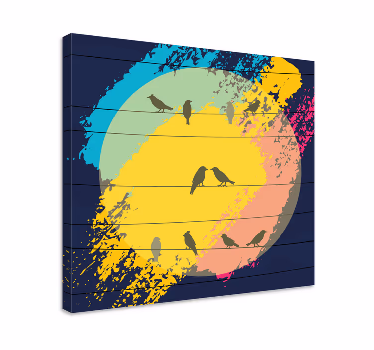 Cuadro aves Pintar rayas y - TenVinilo