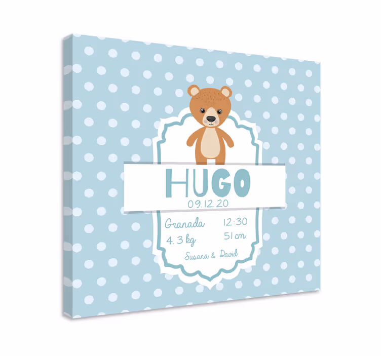 Pintura habitación bebé Datos personalizables de nacimiento - TenVinilo