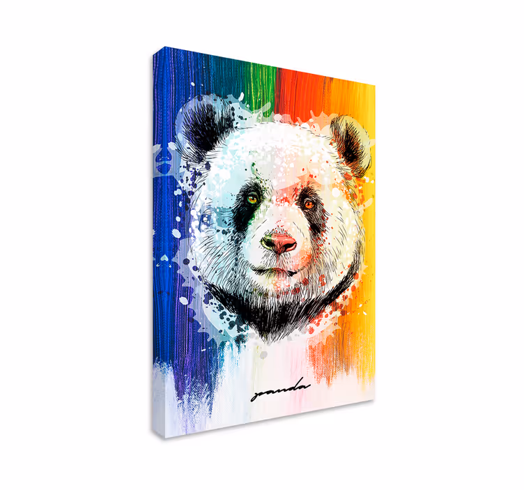 Cuadro animales Panda arcoiris - TenVinilo