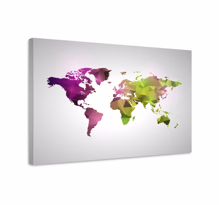 Cuadro mapa mapa del mundo poligonal - TenVinilo