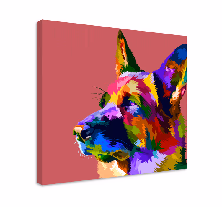 Cuadro perro Arco iris shepard alemán - TenVinilo