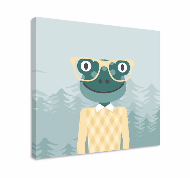 Cuadro animales Rana multicolor con gafas - TenVinilo