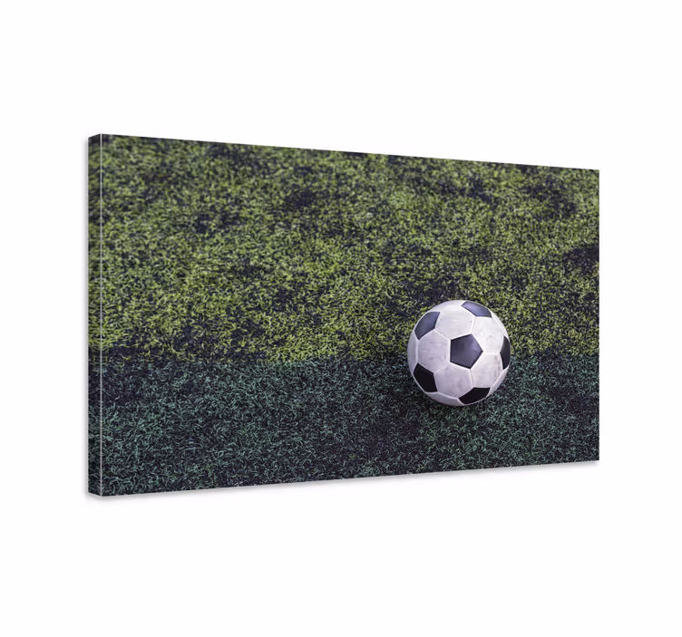 Cuadro deporte pelota de fútbol sobre hierba - TenVinilo