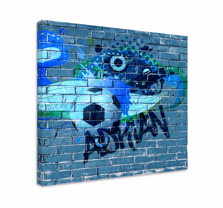Cuadro casa Graffiti de fútbol con nombre - TenVinilo