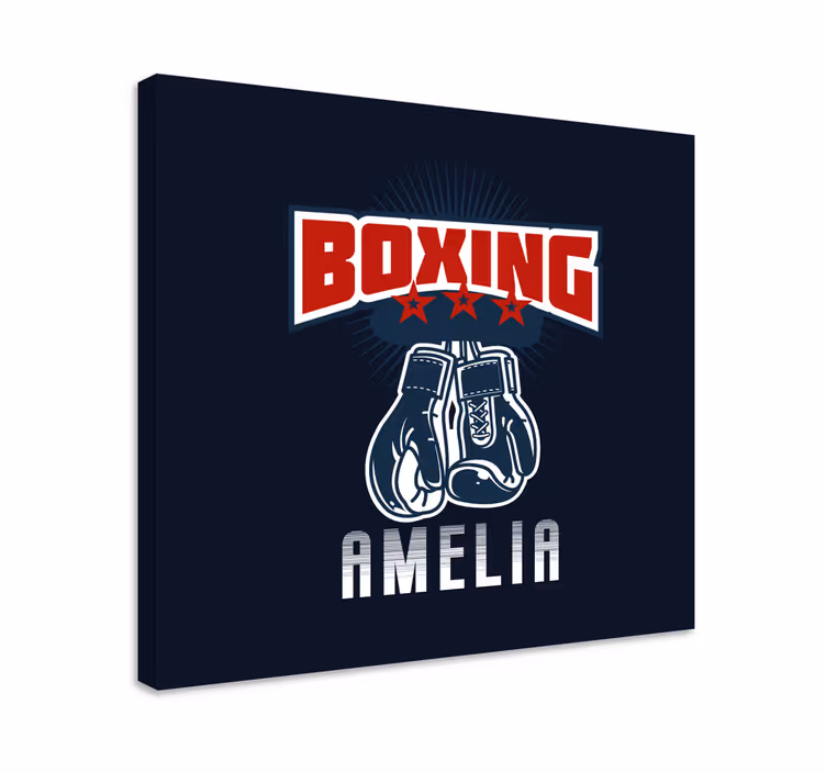 Cuadro casa Guantes de boxeador con nombres - TenVinilo