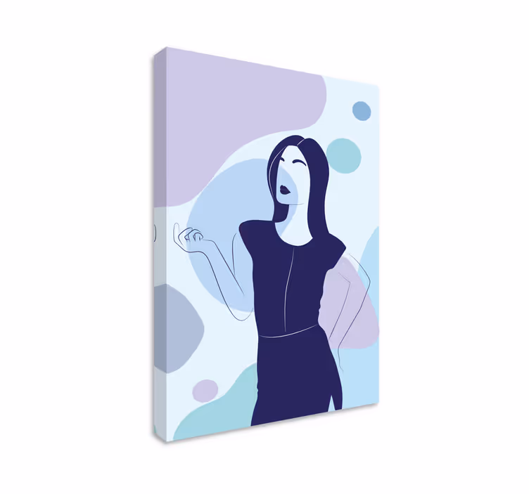 Cuadro de personas gesto de mujer estilizada - TenVinilo