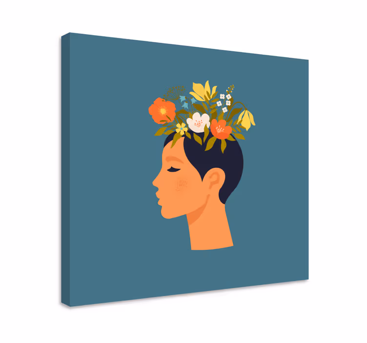 Cuadro de flores silueta floral - TenVinilo