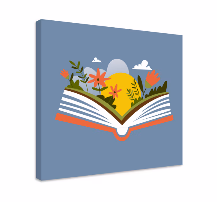 Cuadro de flores libro abierto flora - TenVinilo