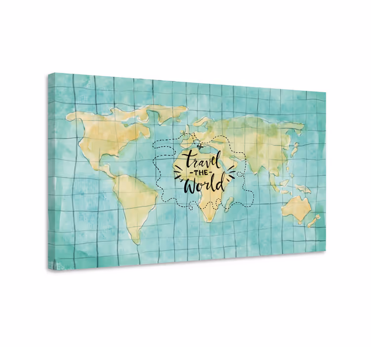 Cuadro mapamundi Viajar el mundo - TenVinilo
