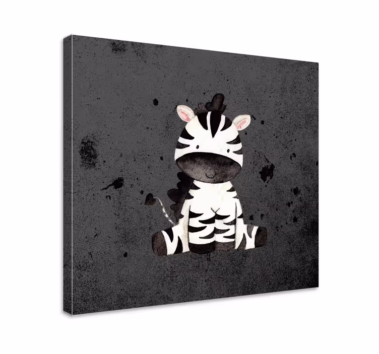 Cuadro animales Dibujos animados de cebra feliz - TenVinilo