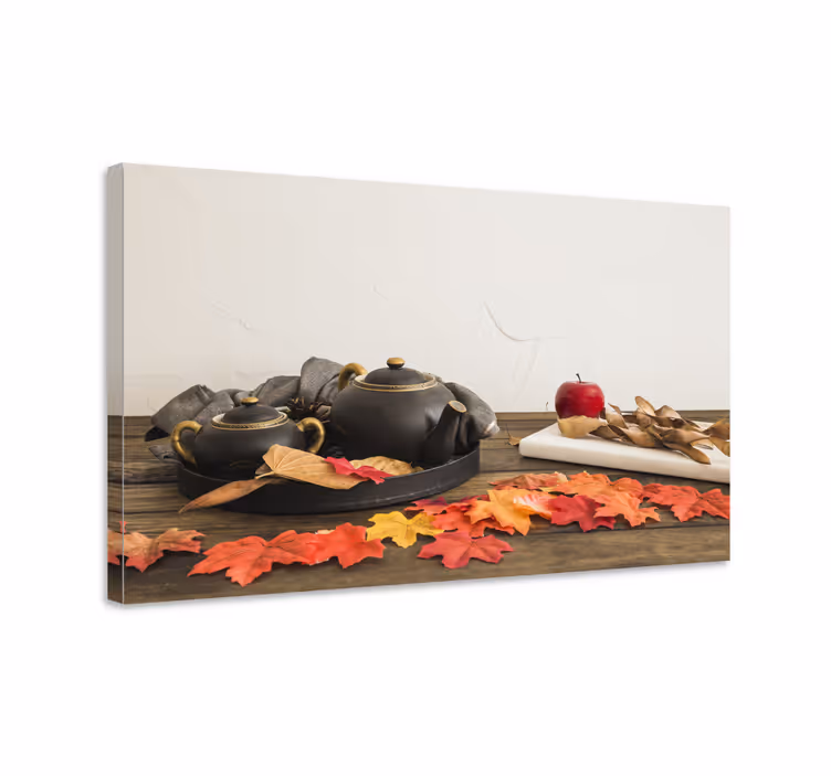 Cuadro paisajes arreglo de té de otoño - TenVinilo