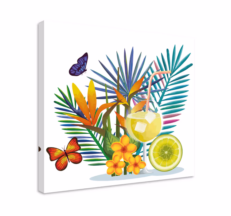 Cuadro bodegones Frutas y mariposas - TenVinilo