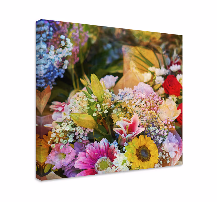 Cuadro de flores composición de flores vivas - TenVinilo