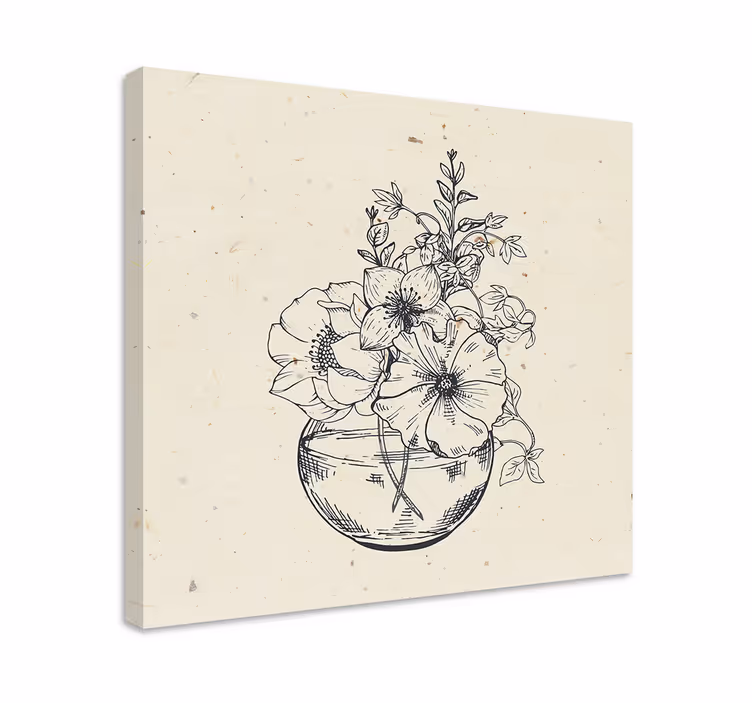 Cuadro de flores Tarro elaborado delicado con - TenVinilo