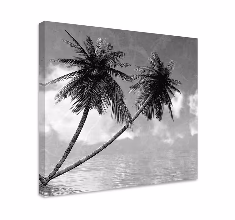 Cuadro de árboles silueta elegante de palma - TenVinilo