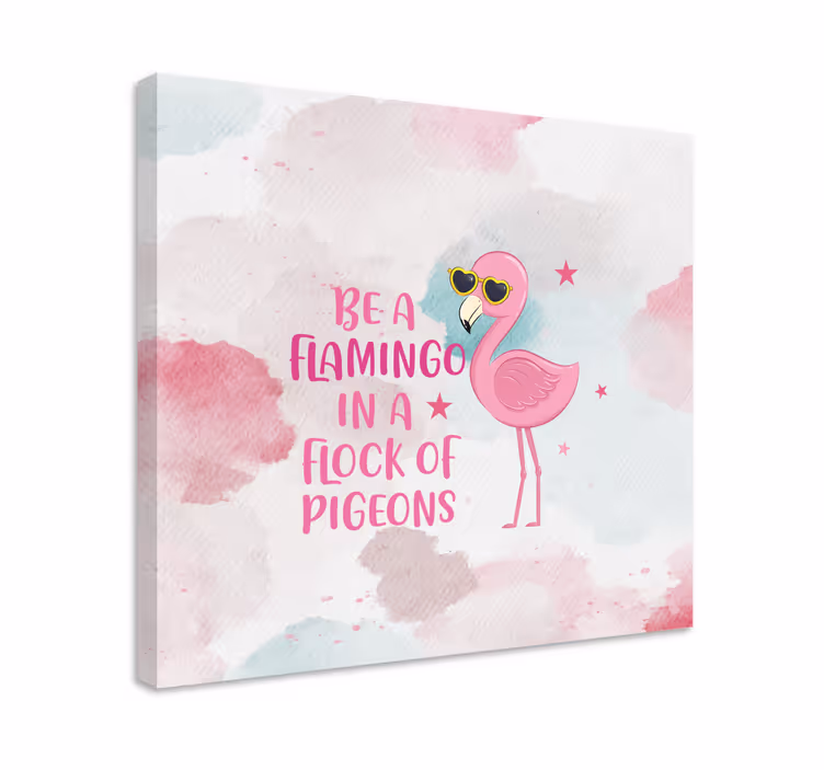 Cuadro de dinosaurios flamenco con gafas - TenVinilo