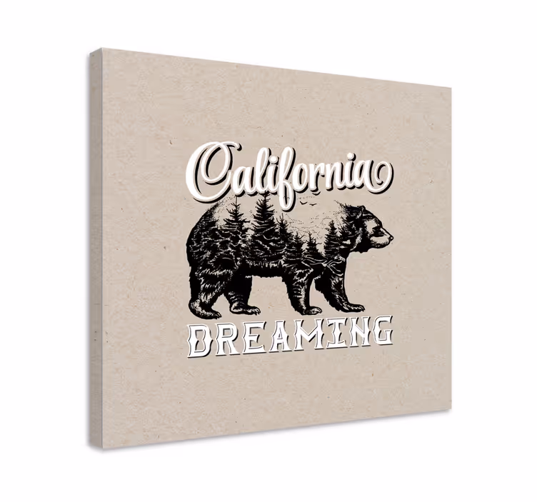 Cuadro 3d aventura del oso de california - TenVinilo