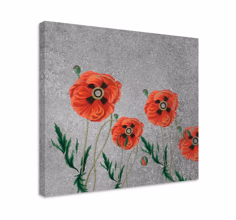 Cuadro de flores flores de amapola vibrantes - TenVinilo