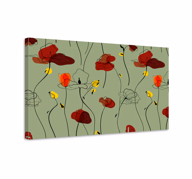 Cuadro de flores motivo floral de amapolas - TenVinilo