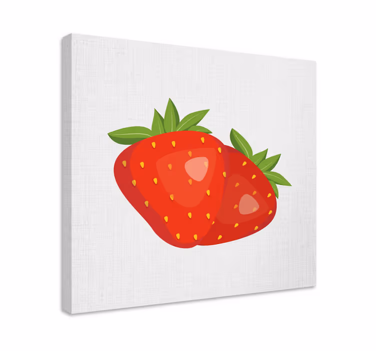Cuadro bodegones Patrón de fresa sobre fondo brillante - TenVinilo