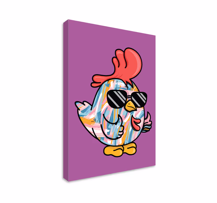 Cuadro animales personaje gallina genial - TenVinilo