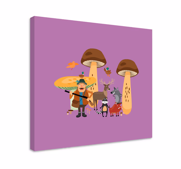 Cuadro animales aventura en el bosque - TenVinilo