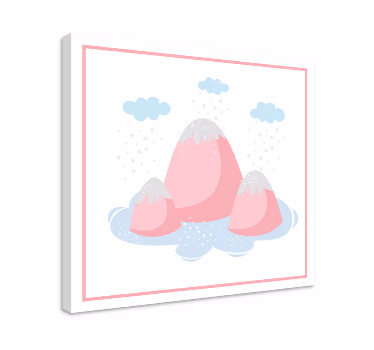 Cuadro elegante paisaje de montañas rosadas - TenVinilo