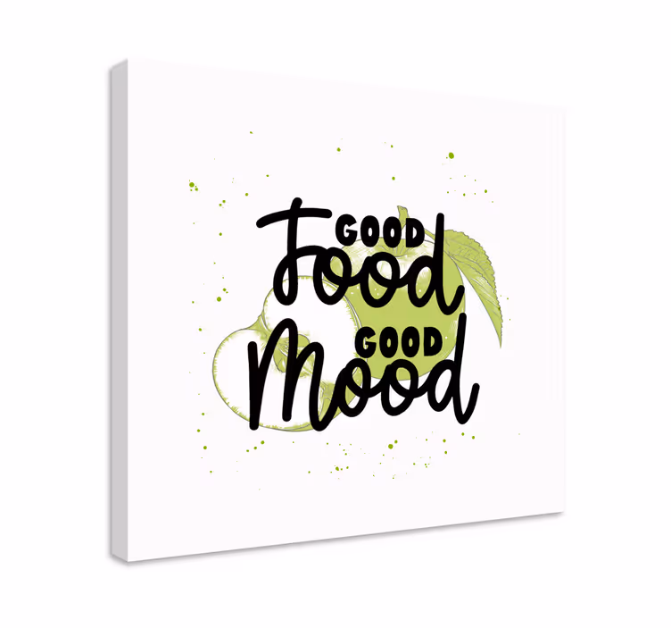 Cuadro frase buena comida buen humor - TenVinilo