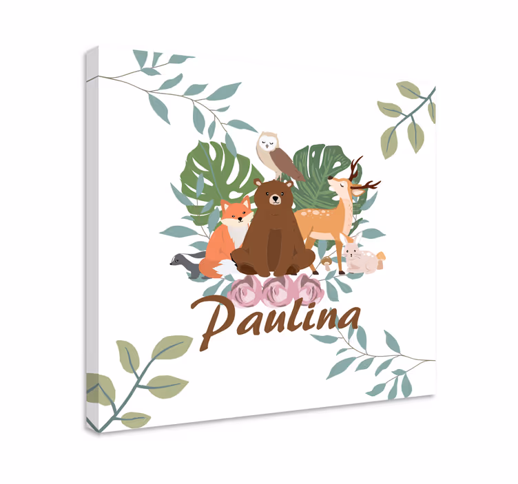 Cuadro animales encuentro de animales del bosque - TenVinilo
