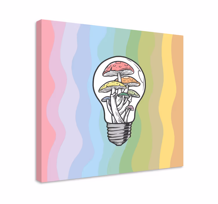 Cuadro para cocina Ilustración de seta de luz colorida - TenVinilo