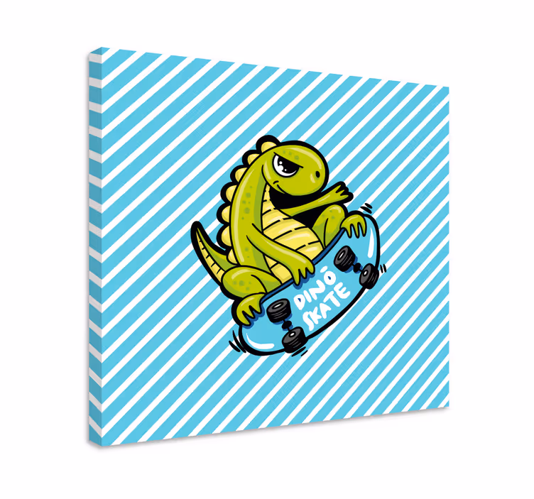 Cuadro moderno Patinador botín t-rex dibujos animados - TenVinilo
