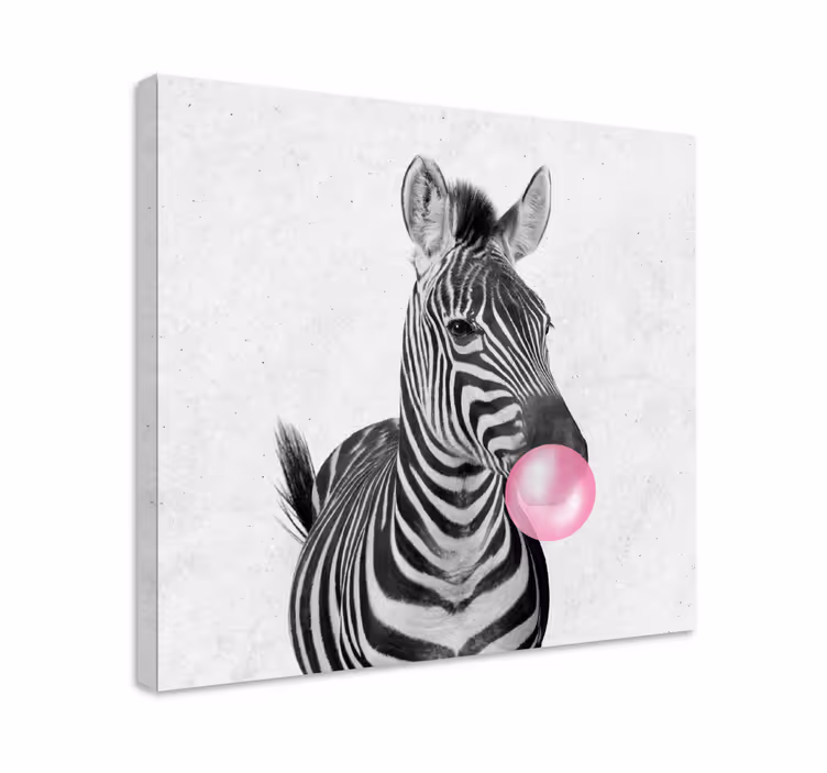 Cuadro moderno Chicle cebra animal - TenVinilo