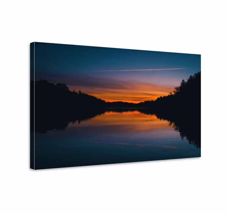 Cuadro paisajes reflexión de un atardecer sereno - TenVinilo