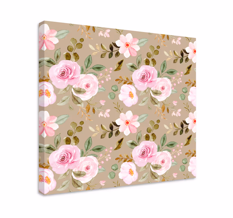 Cuadro de flores Textura de rosas beige vintage - TenVinilo