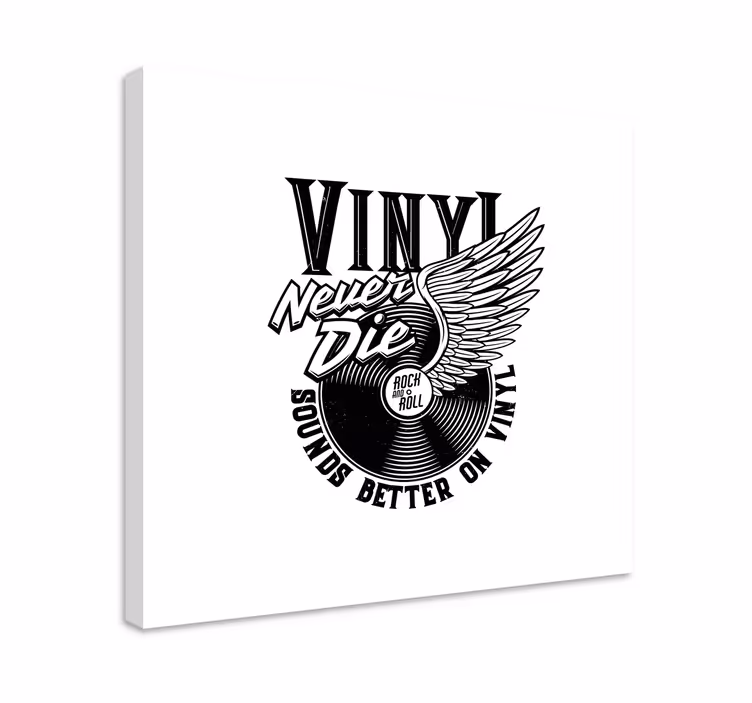 Cuadro musical Disco de vinilo alado con texto - TenVinilo