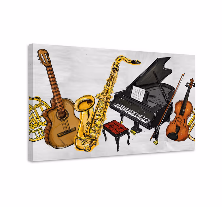 Cuadro musical Pintar instrumentos musicales - TenVinilo