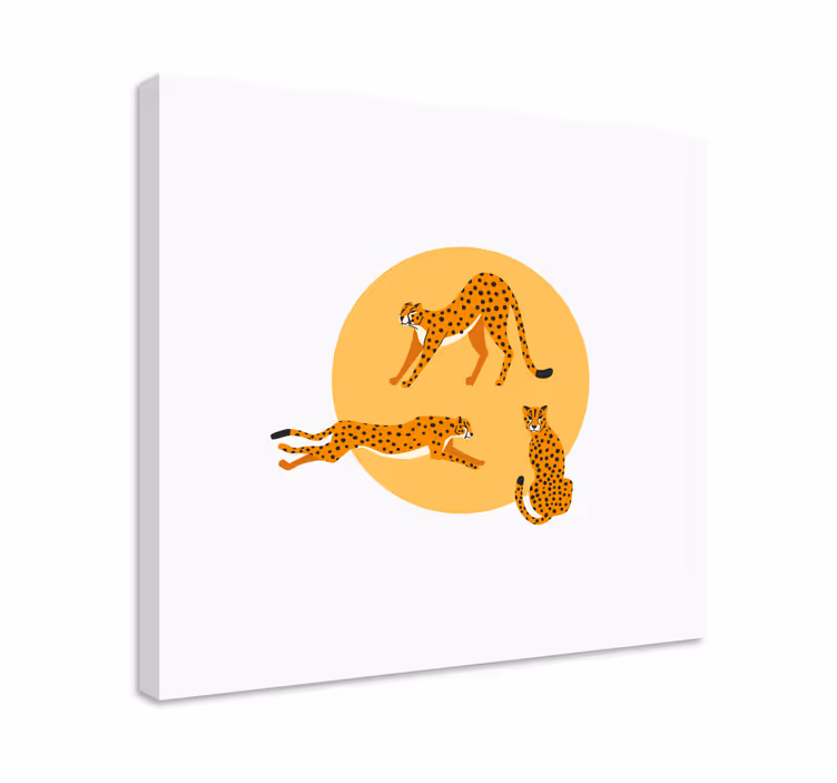 Cuadro animales Patrón gráfico de leopardos amarillos - TenVinilo