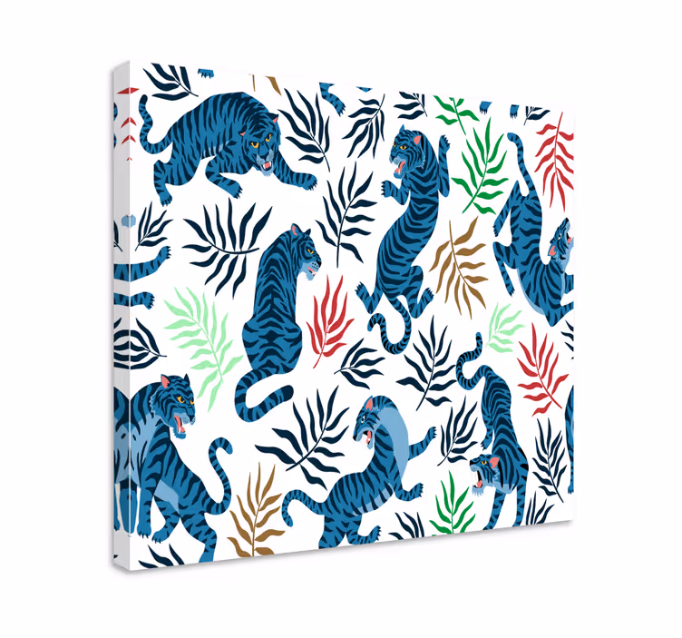 Cuadro animales patrón de tigre tropical - TenVinilo