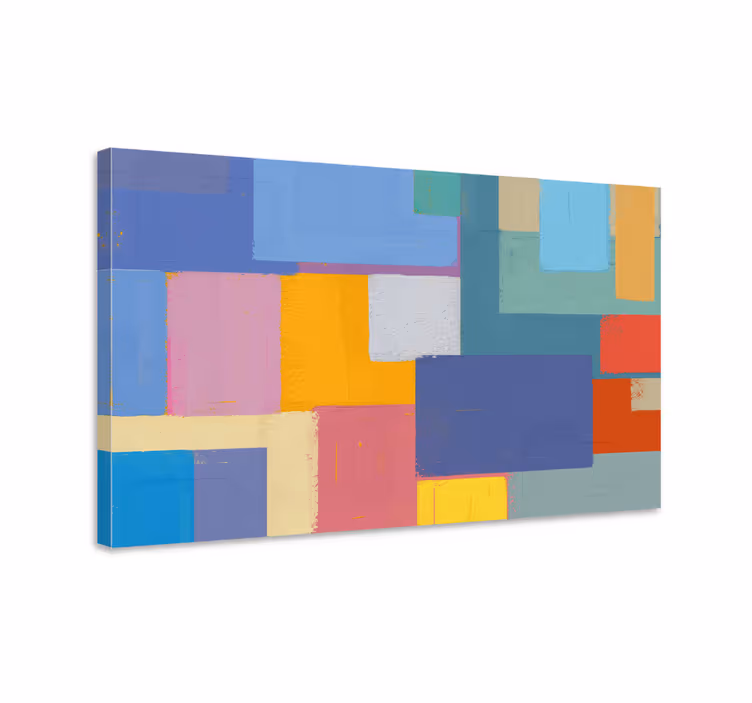 Cuadro para dormitorio Pintura abstracta cuadrados de colores - TenVinilo